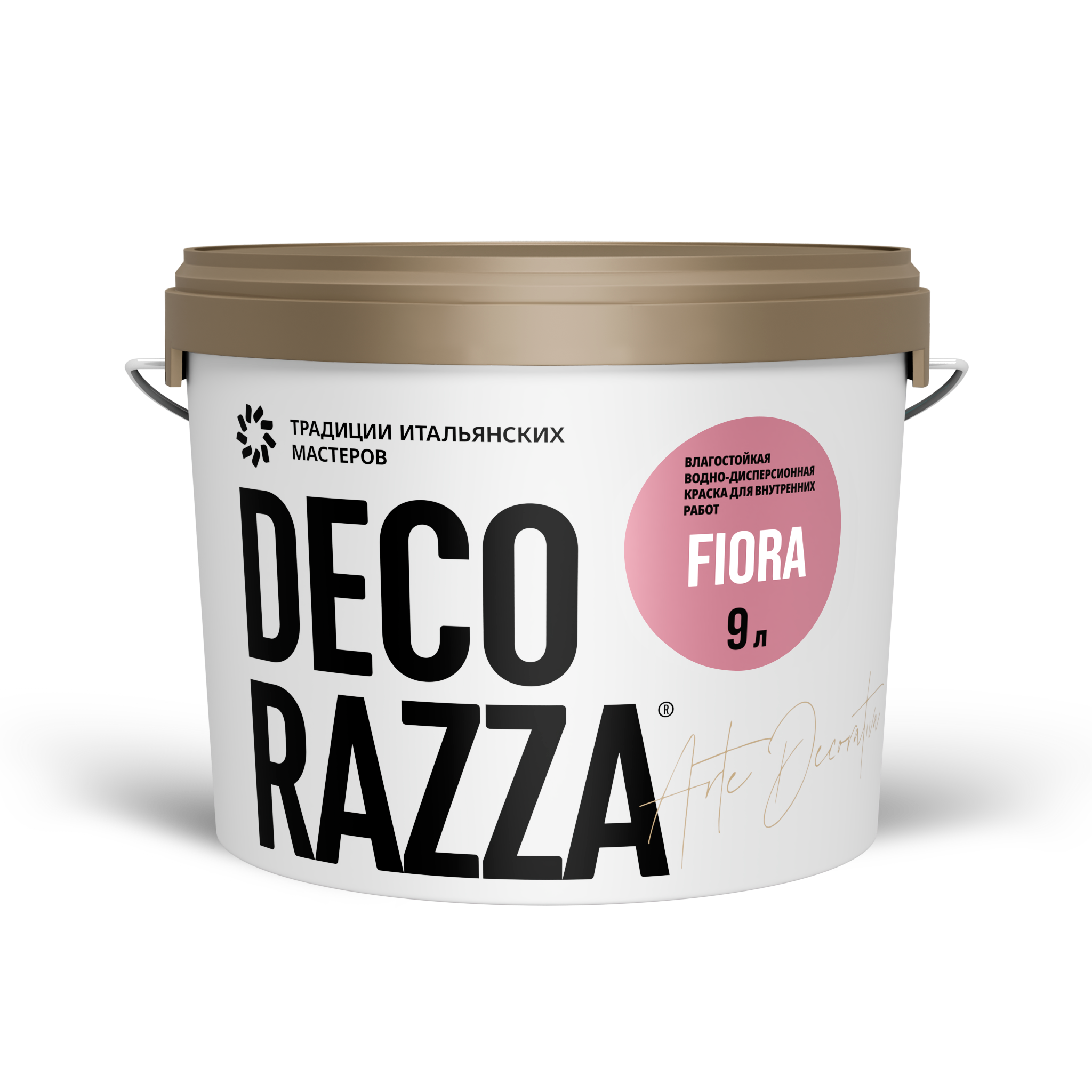 Влагостойкая интерьерная краска FIORA, 9 л, Decorazza, Декораца Фиора