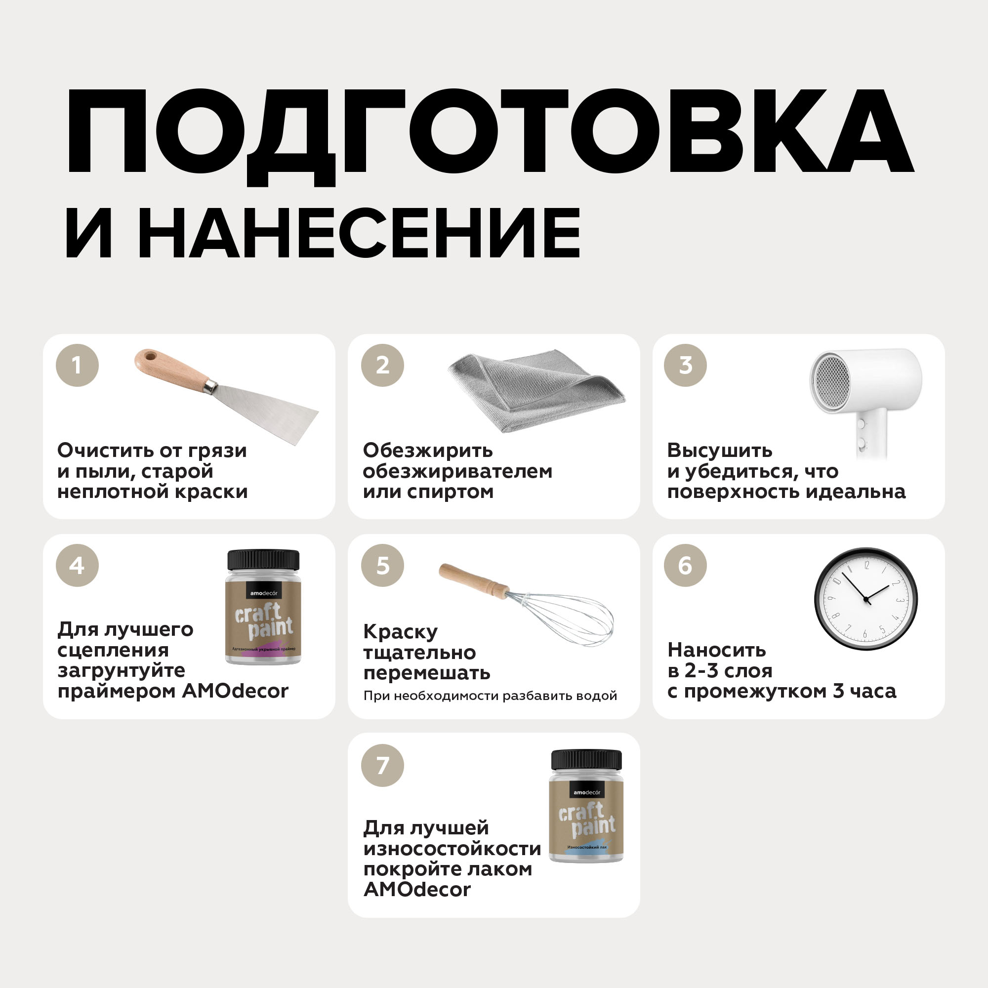 AMO Меловая краска для мебели АМОdecor 0,25 кг Перо грифона, для дерева, защитно-декоративная, колеруемая