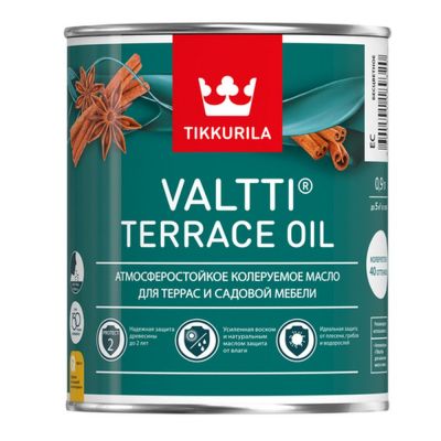 Масло для террас и садовой мебели tikkurila valtti terrace oil бесцветный 2 7л