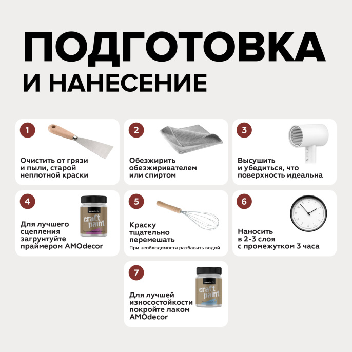 Меловая краска для мебели АМОdecor, Фестивальный красный, 0,75 кг, AMO — купить для внутренних и наружных работ