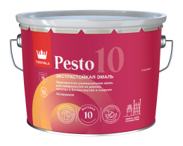 Эмаль универсальная PESTO 10 (мат) — покрытие эмалевое Tikkivala, Белый, 9л, по штукатурке