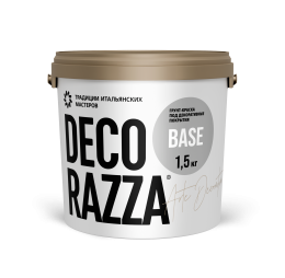 Decorazza Грунт-краска BASE, 9 л — краска защитно-декоративная, без резкого запаха, колеруемая для стен и потолков