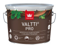 Сверхпрочная глянцевая лазурь VALTTI PRO Tikkivala 9 л, Орех, профессиональное покрытие по штукатурке