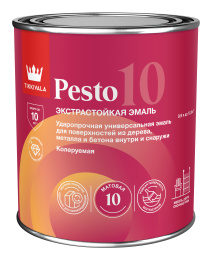Эмаль универсальная PESTO 10 (мат) Основа C - для колеровки в насыщенные тона 0,9л Tikkivala: для фасада и для наружных работ