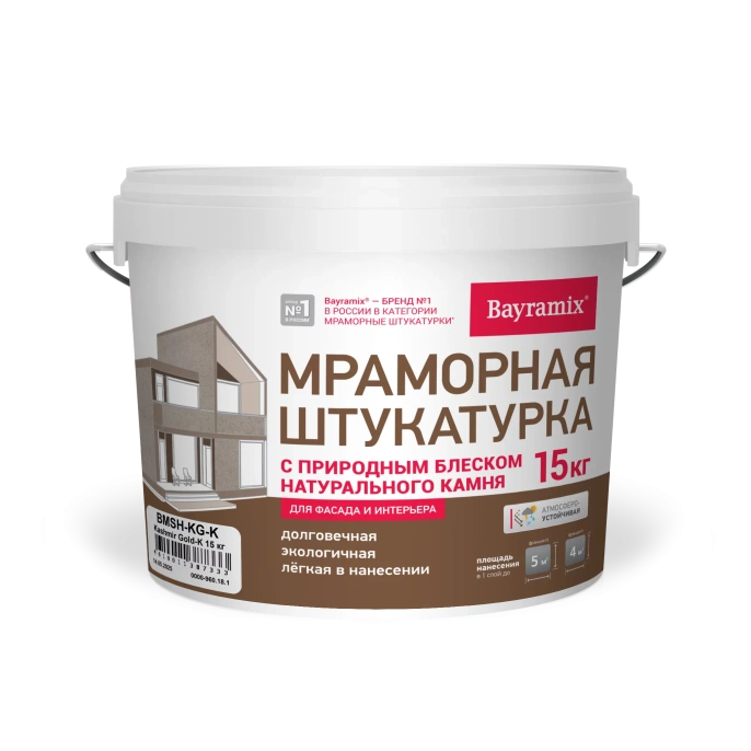 Изображение товараБАЙРАМИКС мраморная штукатурка цветная, Magnolia White, фр.К, 15 кг, Bayramix — купить для фасада БАЙРАМИКС мраморная штукатурка цветная, Magnolia White, фр.К, 15 кг, Bayramix — купить для фасада