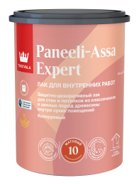Лак панельный интерьерный PANEELI-ASSA EXPERT 10, Бесцветный, 2,7л, Tikkivala — купить для внутренних работ