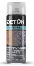 Аэрозоль Deton-ART грунт-эмаль молотковая антикор — антикоррозионное покрытие Deton ART, Серебристо-серый, Аэрозоль 520 мл, по штукатурке