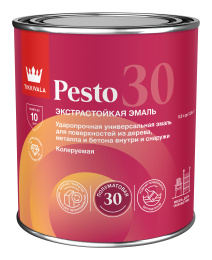 Эмаль универсальная PESTO 30 (полумат), 0,9л, Белый — Tikkivala для дома и ремонта, для фасада