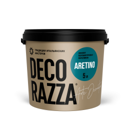 Decorazza Декоративная краска ARETINO, 5 л, Argento, для внутренних работ, Декораца Аретино